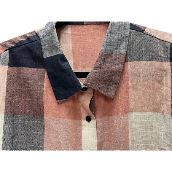 Woman's Multi Color Plaid Button Front Shirt Size 2X With Pocket Long Sleeve - Picture 3 of 9